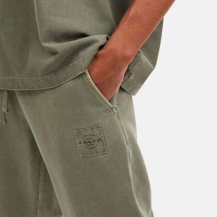 COACH FW23 Knitted Sports Pants Men's Dark Olive Green-3