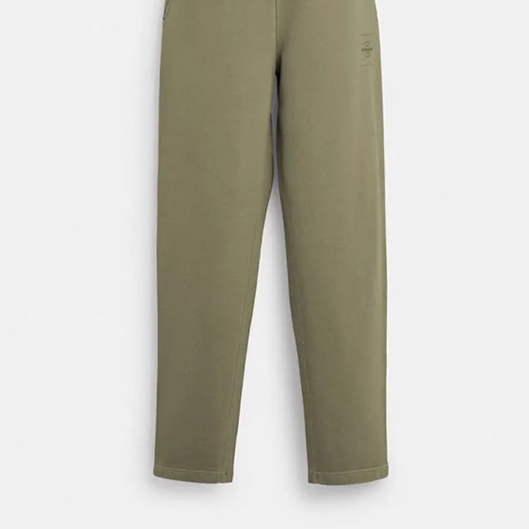 COACH FW23 Knitted Sports Pants Men's Dark Olive Green-4