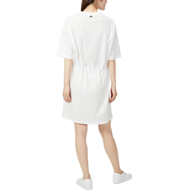 LACOSTE Short Sleeved Dress Women's White-3