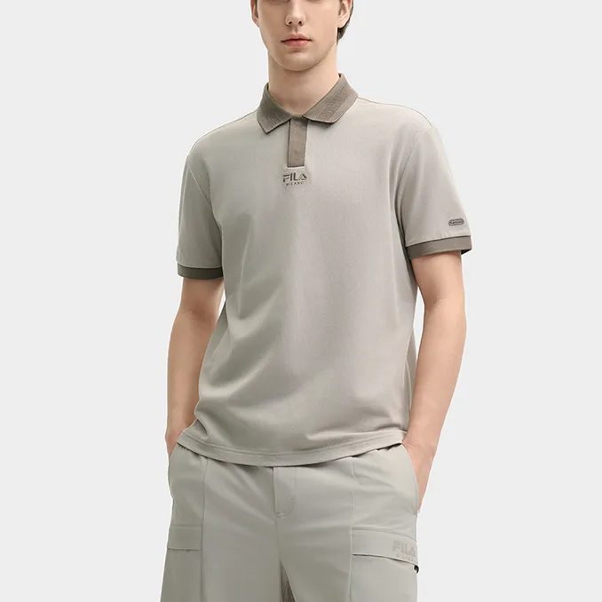 FILA MILANO Italian Luxury Sports Collection Polo Shirt Men's Monotone Gray GY-2