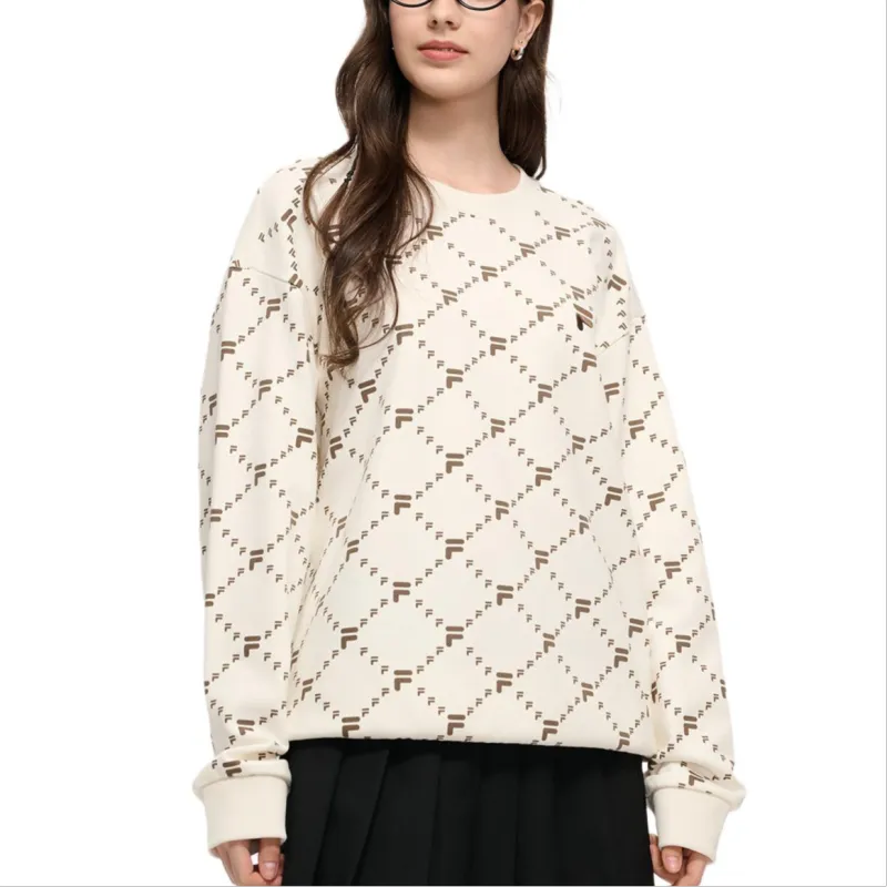 FILA FUSION FOB Series Sweatshirt Unisex Antique White Imitation-2