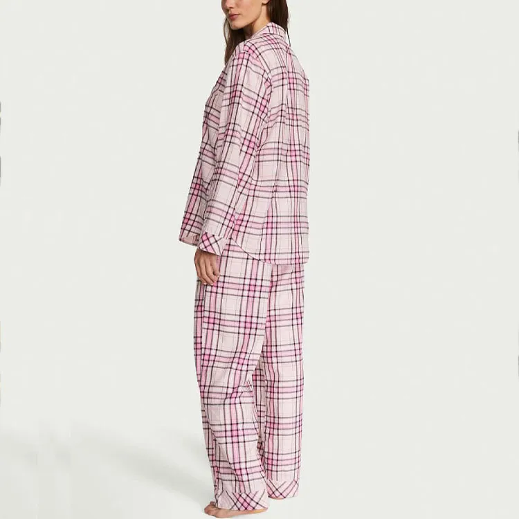 Victoria's Secret Pajama Set Women's Pink Plaid-1