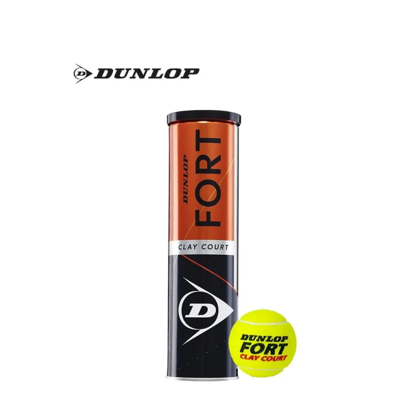 DUNLOP FORT CLAY Tennis Balls Wool, Polyester, Cotton Match Ball Red Soil Cyan-1