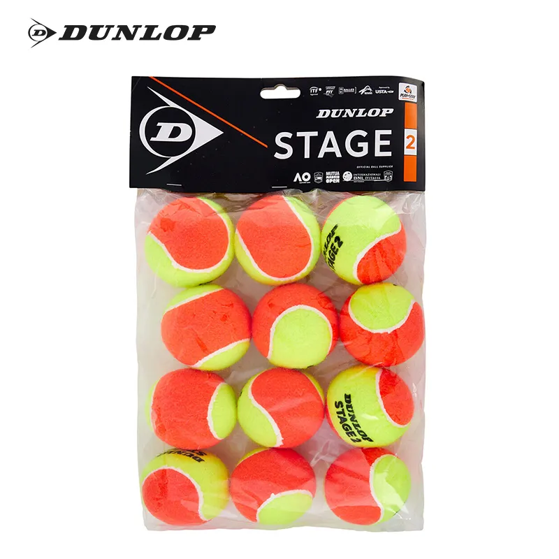 DUNLOP STAGE 2 Tennis Balls Wool, Polyester Training Ball Firm Ground, Grassland, Red Clay Orange Cyan-4