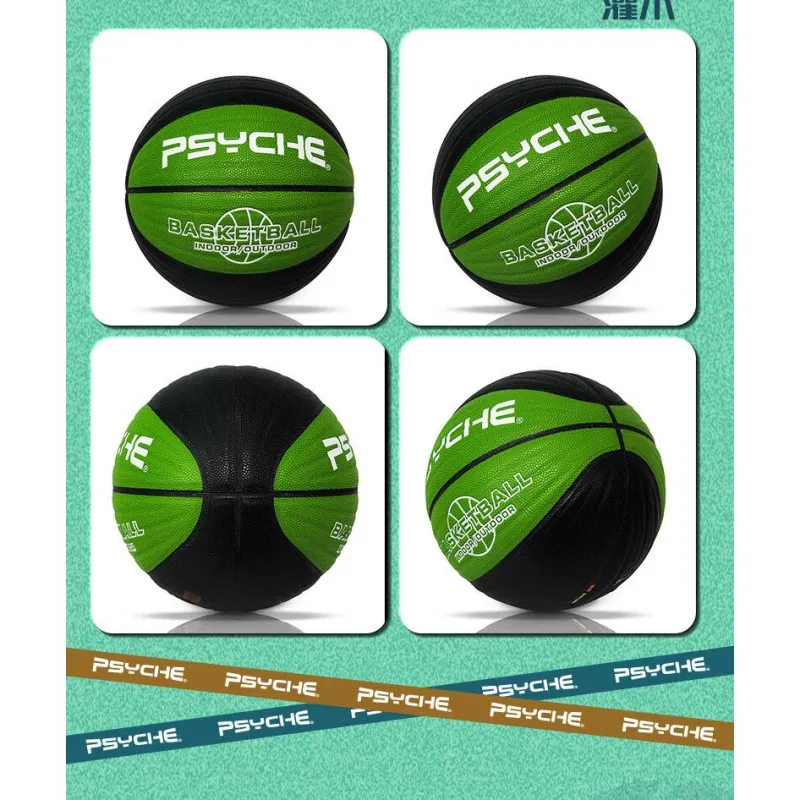PSYCHE PU Basketball Green Size 7 Ball Training Unisex-3