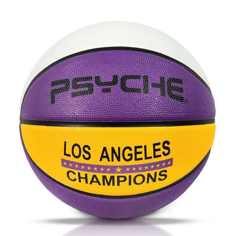 PSYCHE Rubber Basketball Yellow Purple Size 3 Training Kids'-4