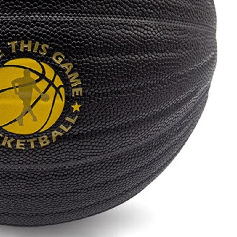PSYCHE Microfiber Leather Basketball Black Yellow Size 7 Training Unisex-4