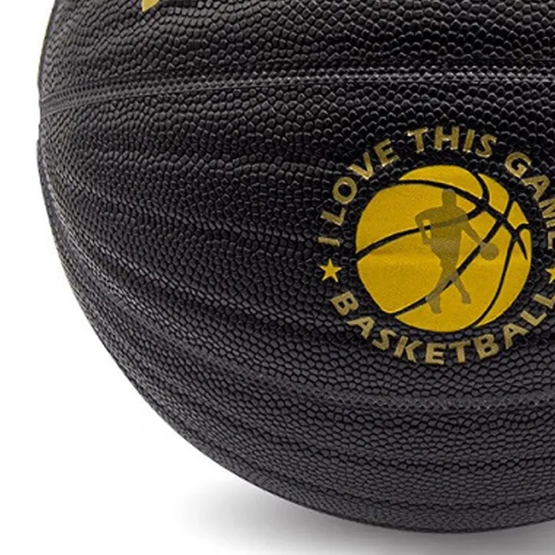 PSYCHE Microfiber Leather Basketball Black Yellow Size 7 Training Unisex-3