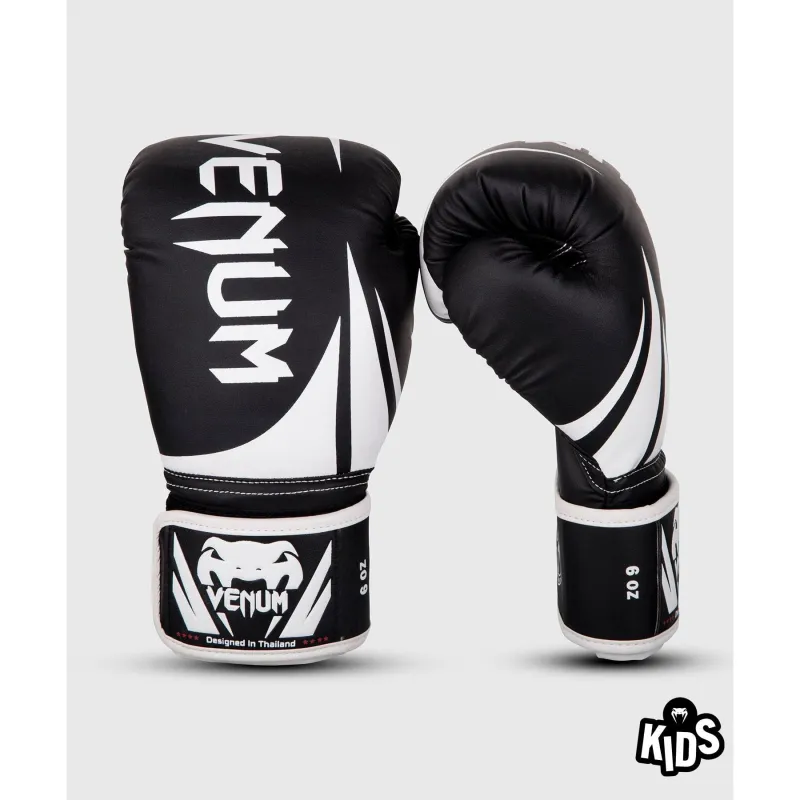 VENUM Boxing Gloves PU Black White-2