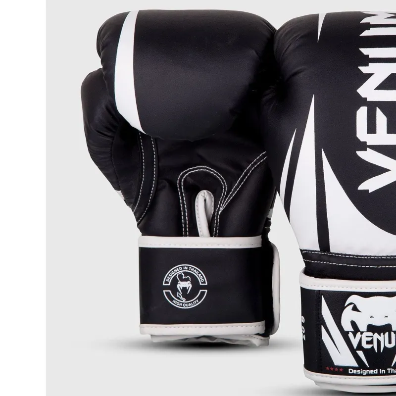 VENUM Boxing Gloves PU Black White-4