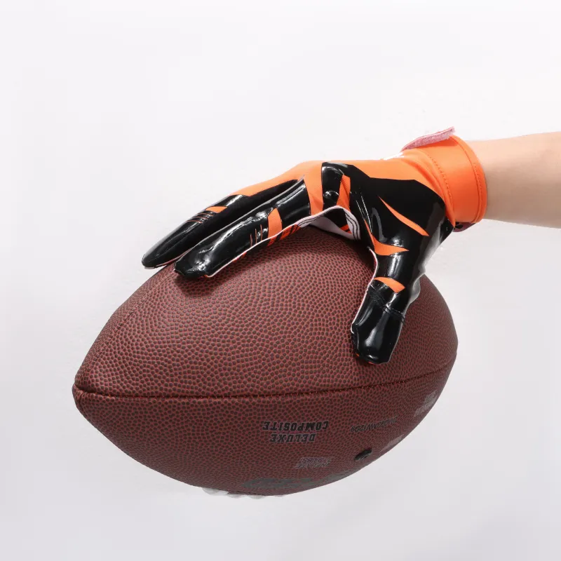 NFL FLAG Rugby Glove Other Silicone Polyester Nylon Unisex Orange Red-4