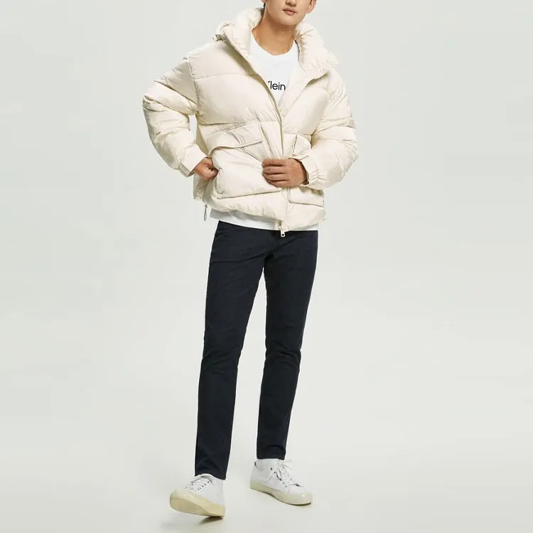 CALVIN KLEIN Puffer Jacket Unisex Ecru-1