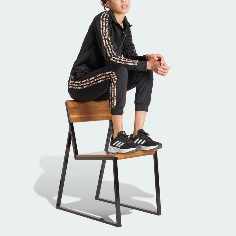 Adidas Free Shipping With AdiClub Essentials Animal Print Tricot 3-Stripes Slim Tapered Track Pants-1
