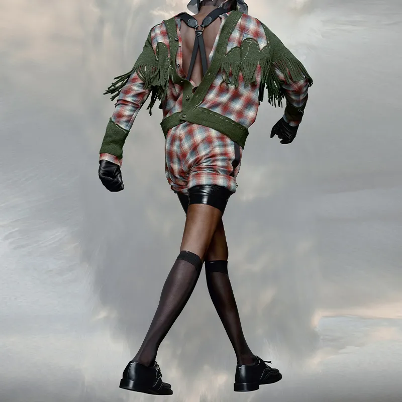 Maison Margiela Check pattern Fringed Shirt-2