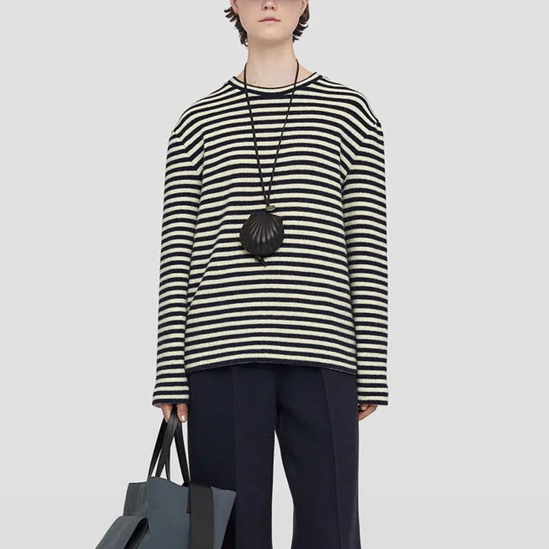 JIL SANDER + Striped Crewneck T Shirt-2