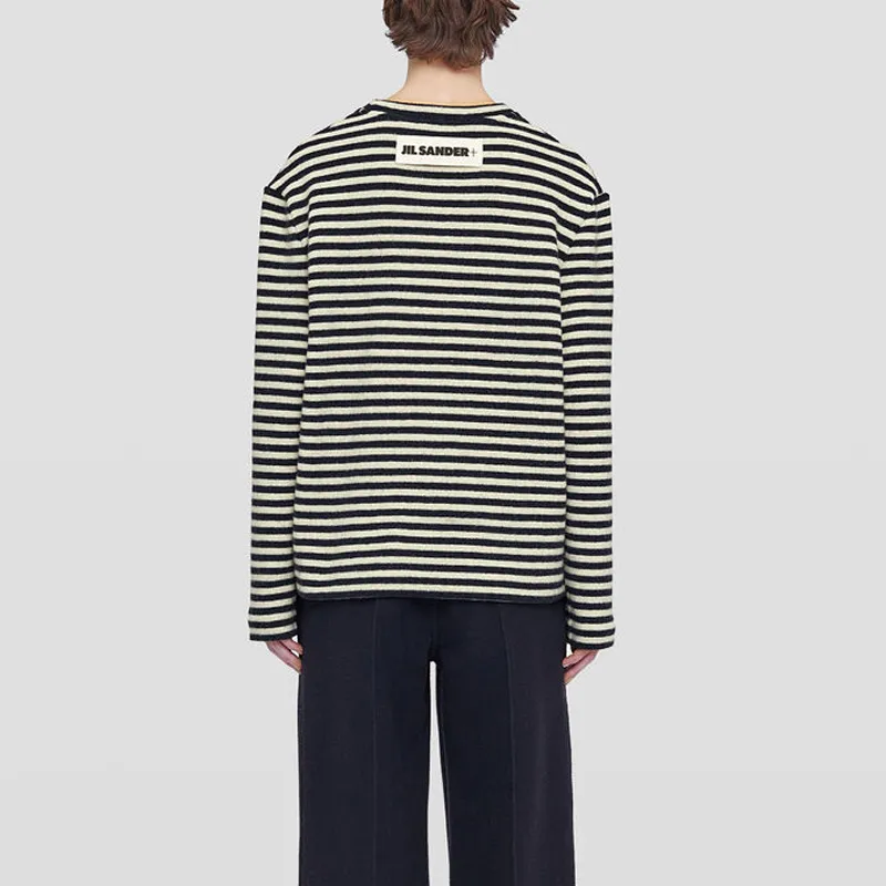 JIL SANDER + Striped Crewneck T Shirt-3