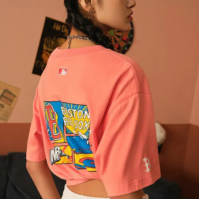 MLB Like Series T Shirts Unisex Peach Pink-3
