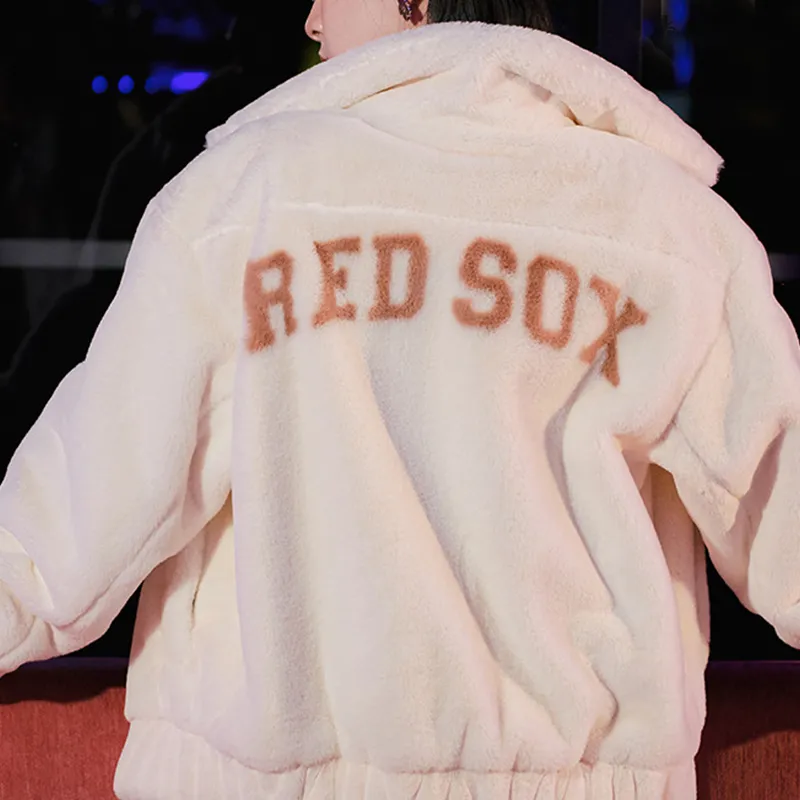MLB Velvet Jackets Unisex Light Beige-2