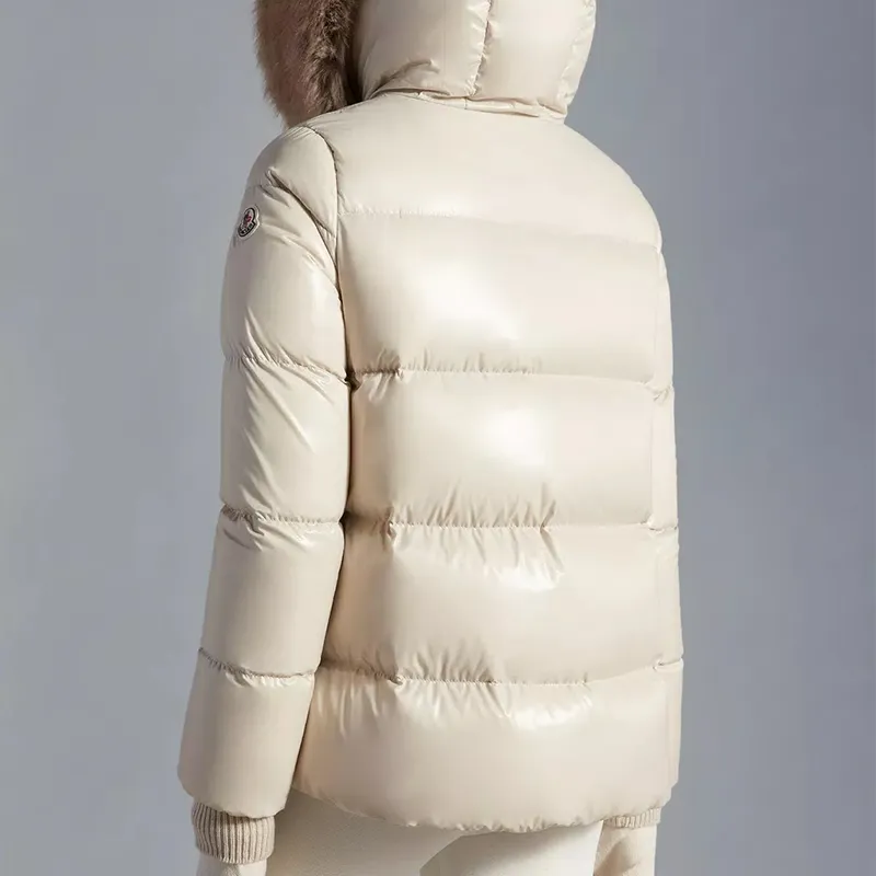 Moncler Down Jacket Women's Gray Beige-3