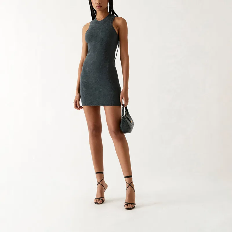 KITH Women's AW23 Fall/Winter Collection Sleeveless Dresses Women's Gray Green-2