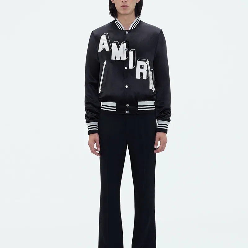 AMIRI Logo embroidered Varsity Jacket-1