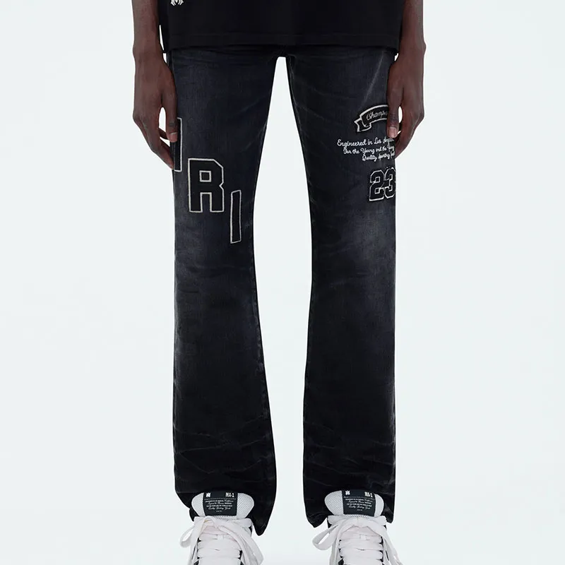 AMIRI Logo patch Distressed Jeans-2