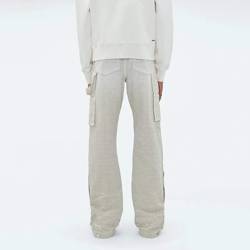 AMIRI Casual Pants Men Gray White-2