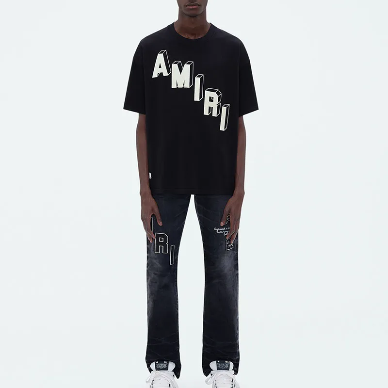 AMIRI Logo patch Distressed Jeans-1
