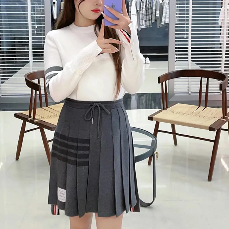 THOM BROWNE· Casual Short Skirts Women's Dark Gray-3