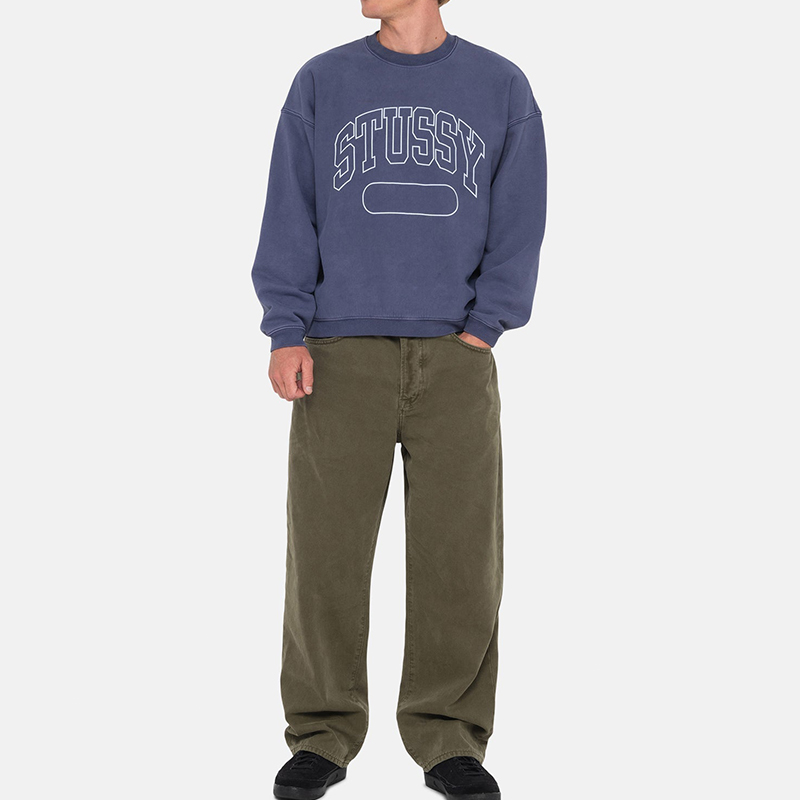 Stussy Varsity Oversized Crew Green XL - POIZON