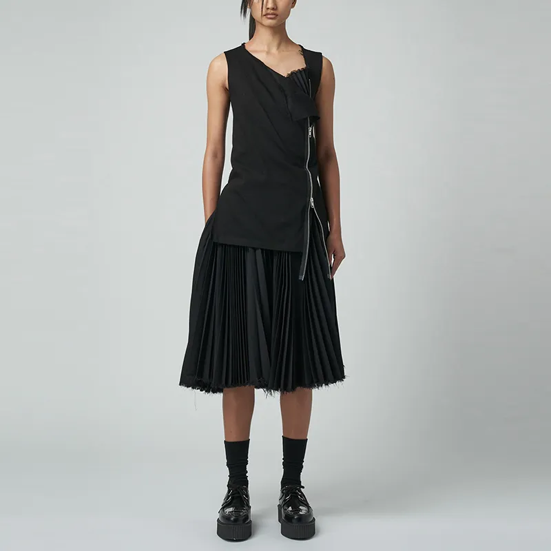 Yohji Yamamoto Sleeveless Dresses Women's Black-2