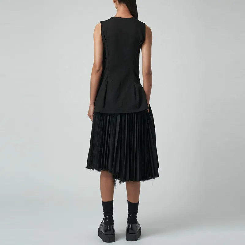 Yohji Yamamoto Sleeveless Dresses Women's Black-3