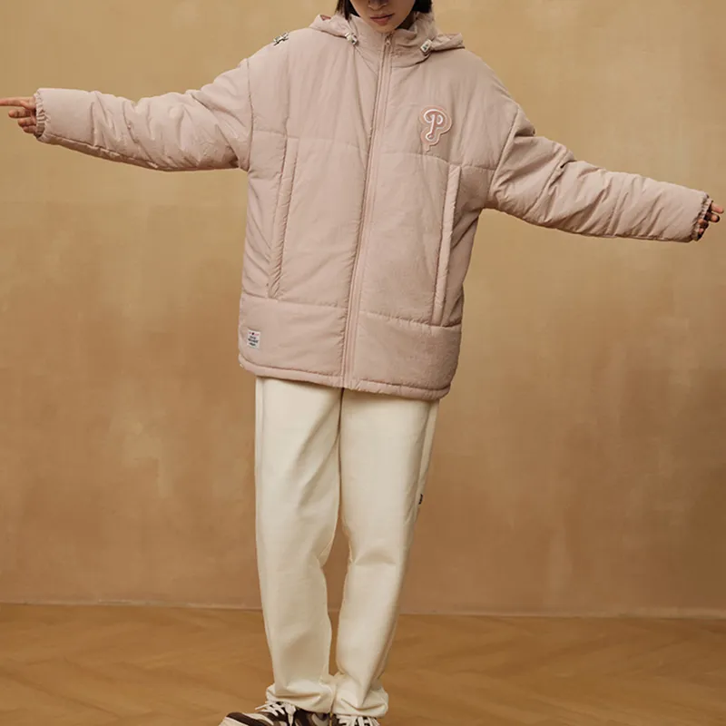 New Era Skateboard Puffer Jackets Unisex Pink-2