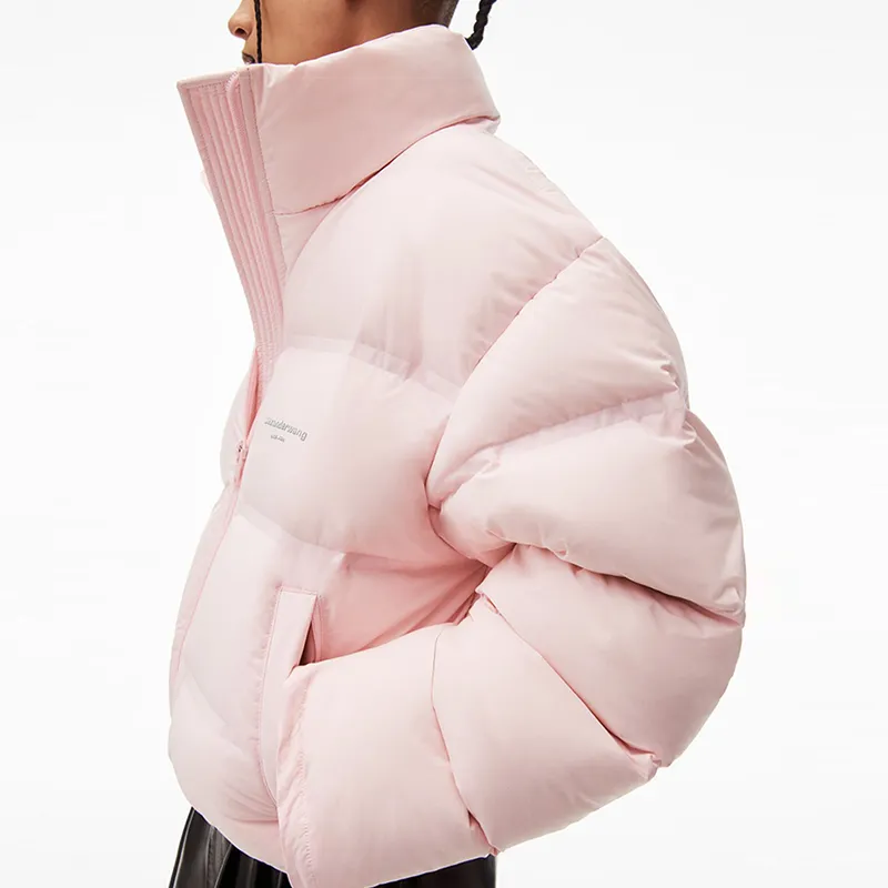 Alexander Wang Reflective logo Cropped Puffer Jacket-1