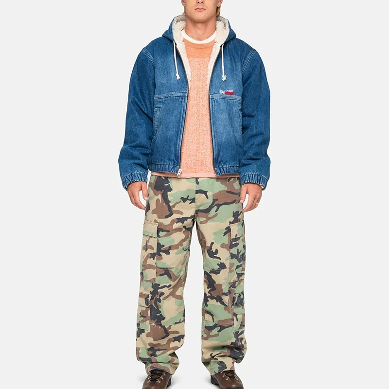 Stussy Denim Sherpa Work Jacket Dark Navy-2