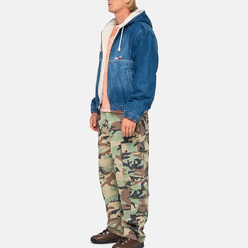 Stussy Denim Sherpa Work Jacket Dark Navy-4