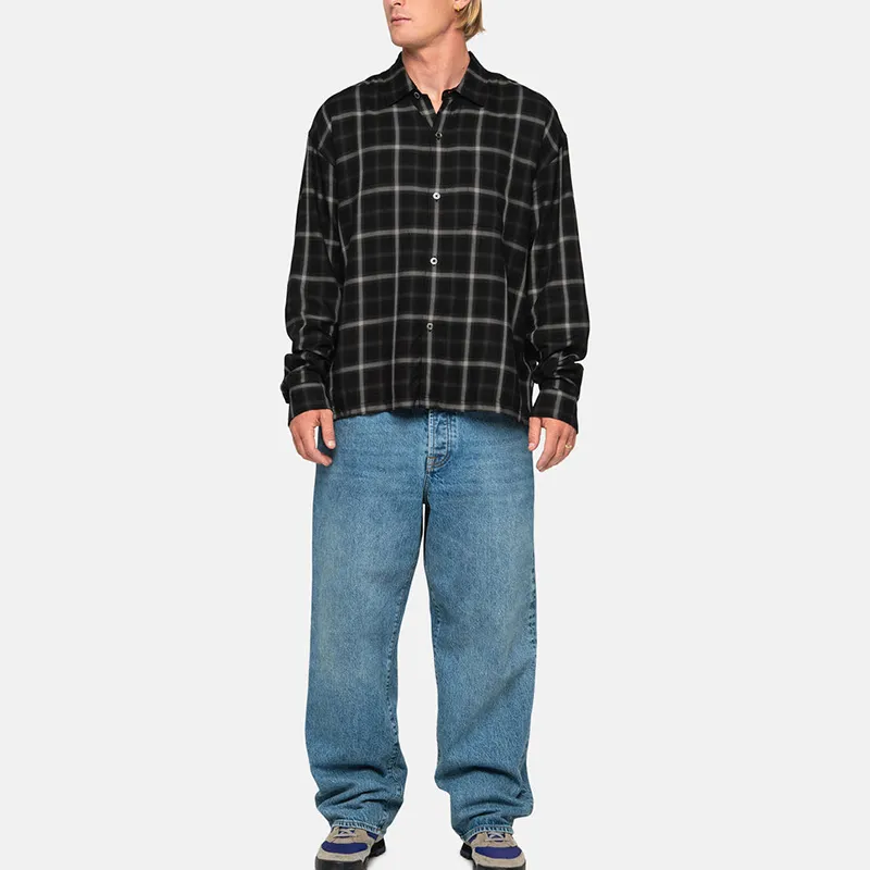 Stussy Shadow Plaid Rayon Shirt-2