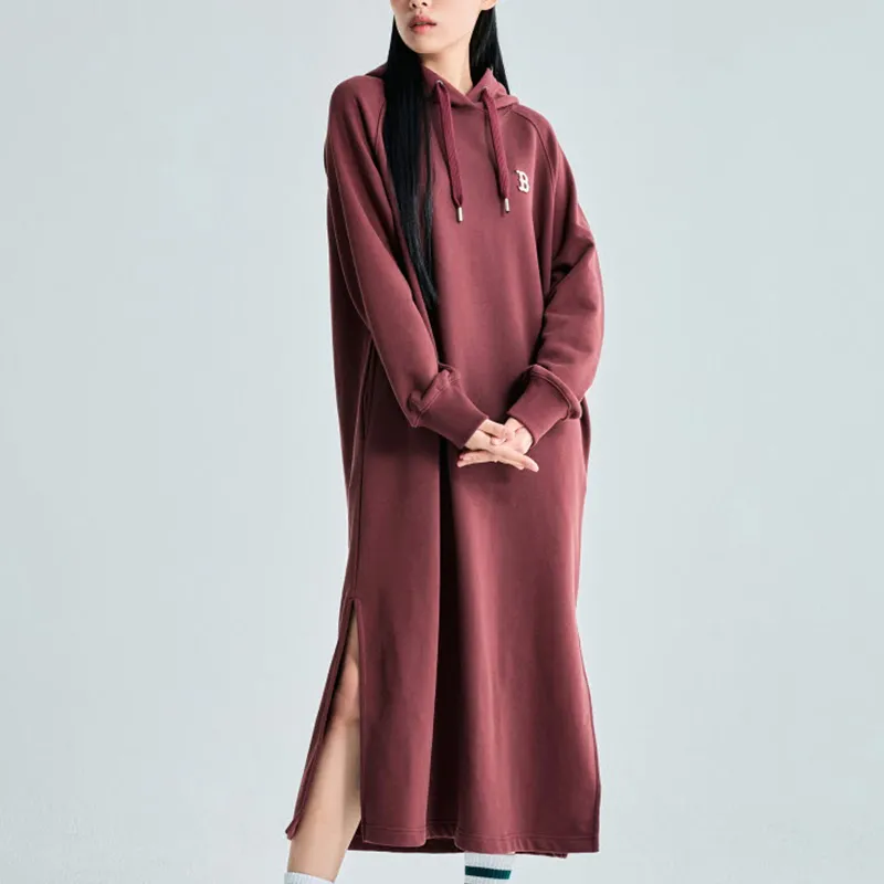 MLB Long Sleeved Dresses Women's Burgundy-4