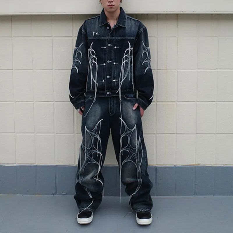 THUG CLUB Denim Jacket Unisex Black-3