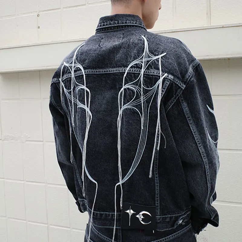 THUG CLUB Denim Jacket Unisex Blue-3