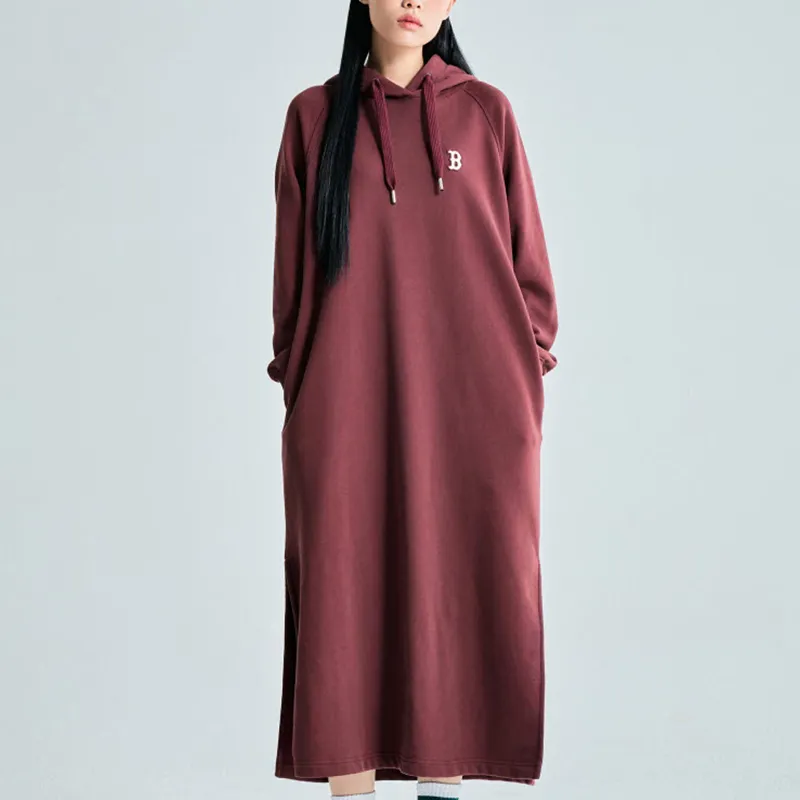 MLB Long Sleeved Dresses Women's Burgundy-3