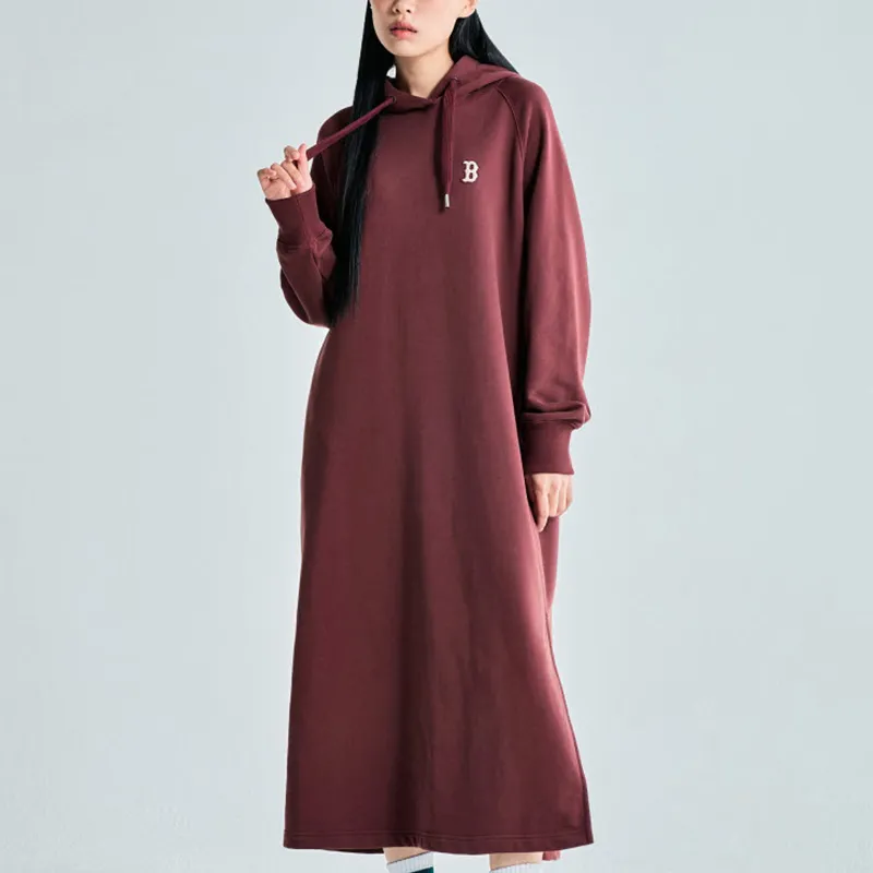 MLB Long Sleeved Dresses Women's Burgundy-2