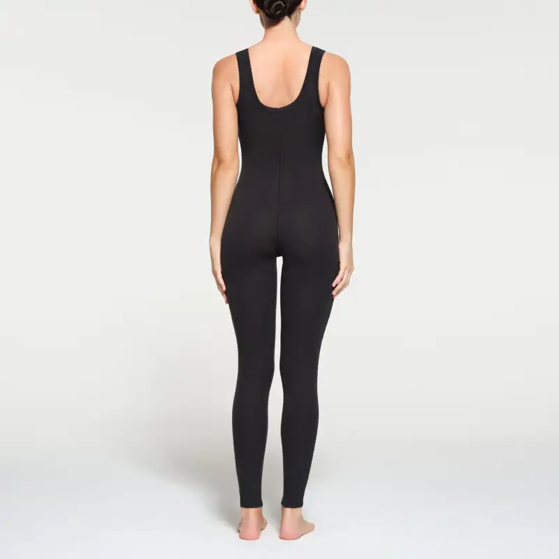 Skims FW23 COTTON RIB TANK CATSUIT Bodysuits Women's SOOT/Smoke Gray-3