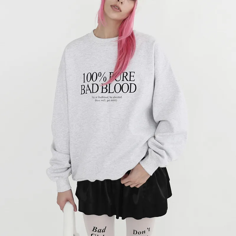 BADBLOOD Sweatshirt Unisex Gray-4