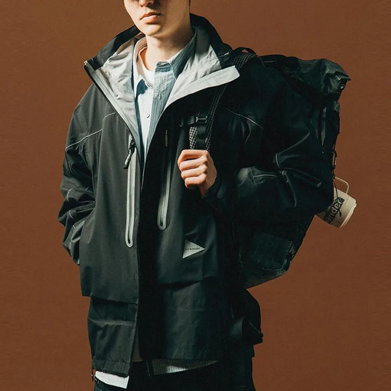 And Wander FW23 Jacket Unisex Black-3
