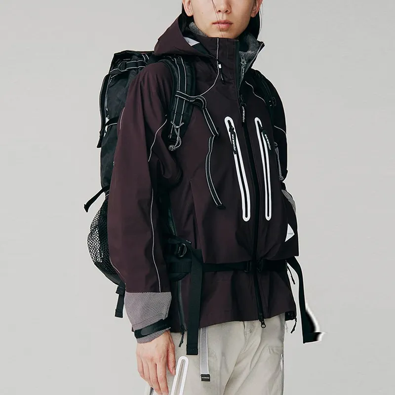 And Wander FW23 Jacket Unisex Burgundy-2