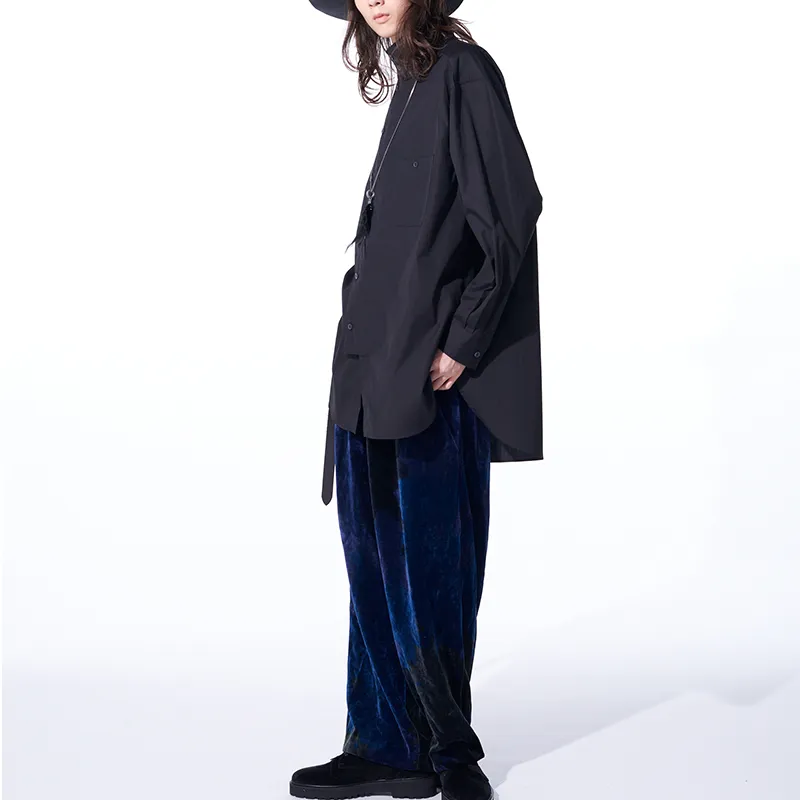 Yohji Yamamoto Casual Pants Unisex Navy-5