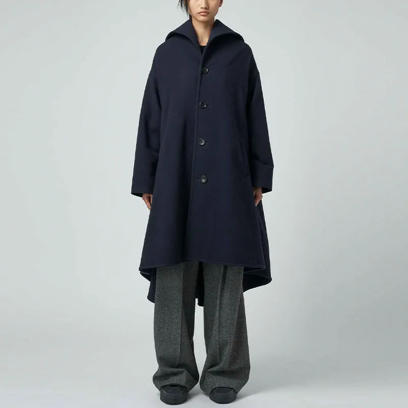 Yohji Yamamoto Cut out Collar Maxi Coat-2