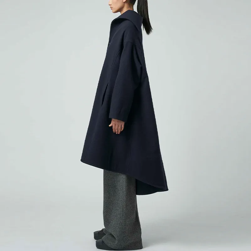 Yohji Yamamoto Cut out Collar Maxi Coat-5