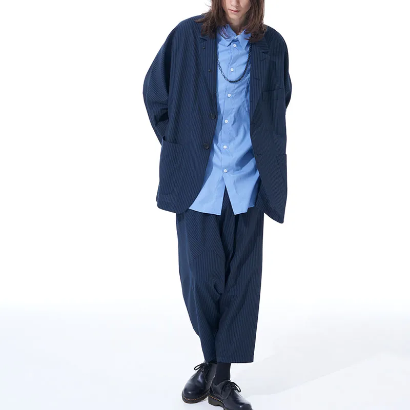 Yohji Yamamoto Casual Pants Unisex Navy-2
